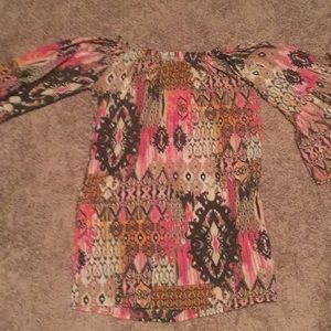 Elan multi color off the shoulder dress